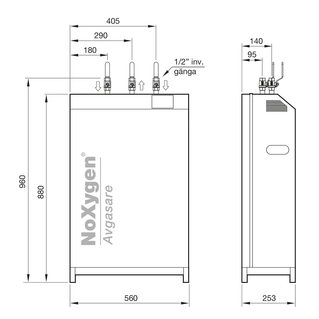 TTM NoXygen® M650 måttskiss