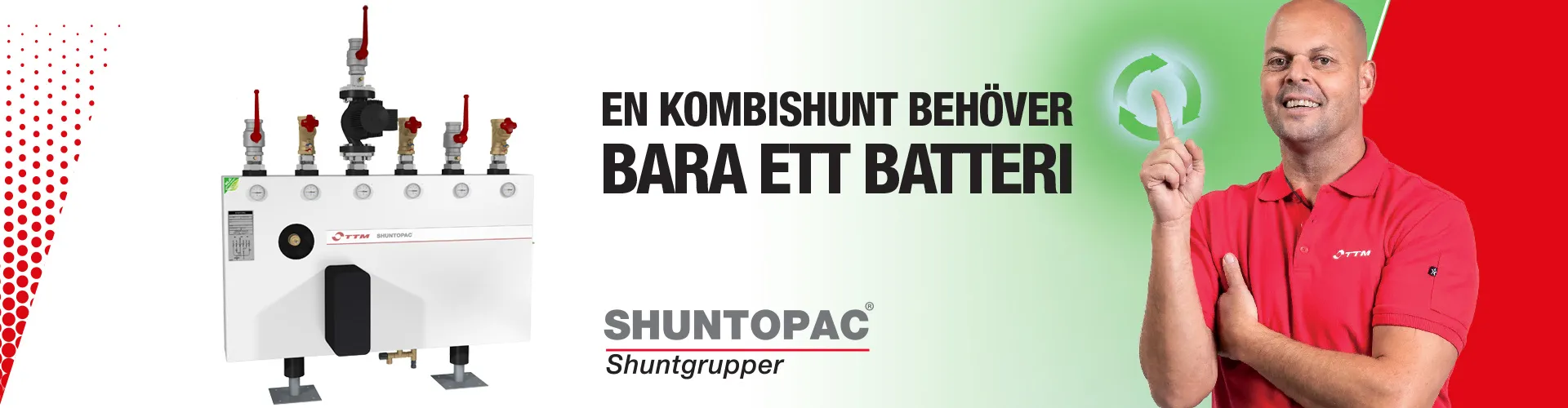 Shuntopac® kombishunt behöver bara ett batteri