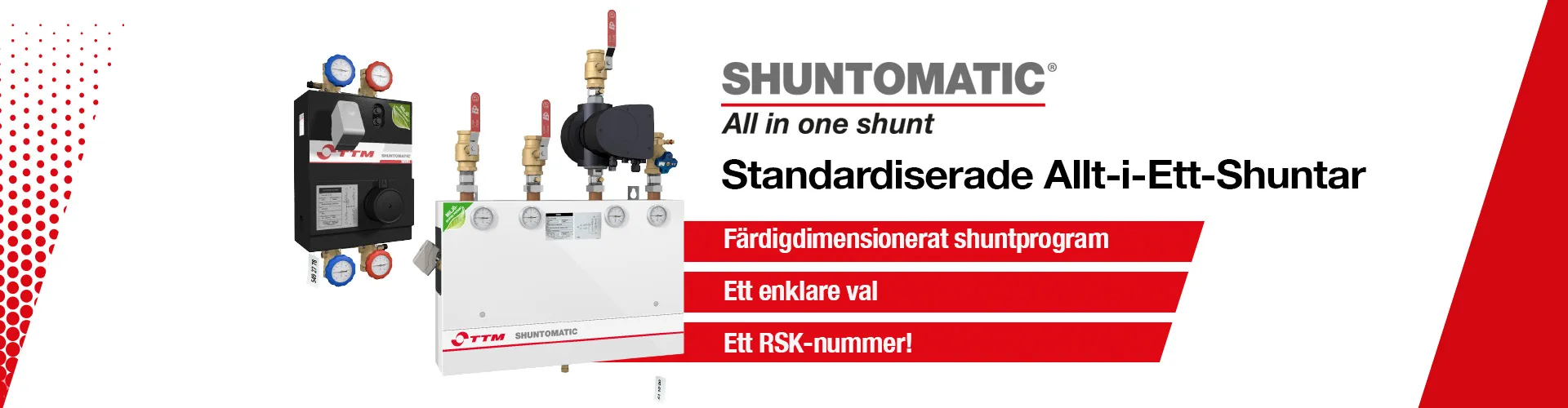 Shuntomatic® färdigdimensionerade shuntgrupper 