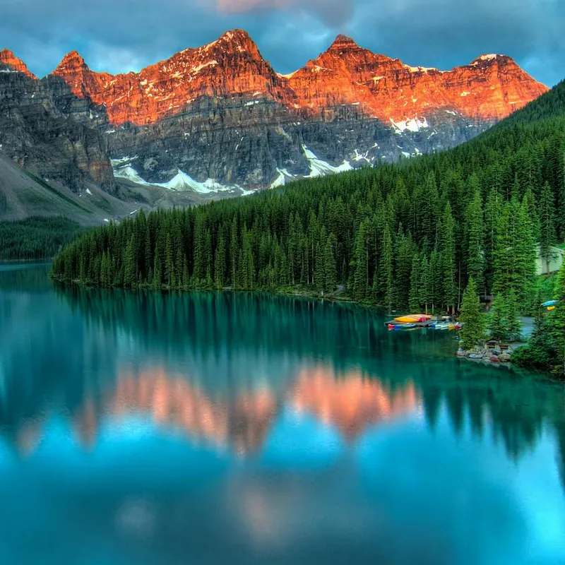 Mountain landscape with misty peaks