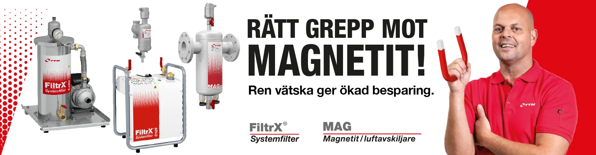 Rätt grepp mot magnetit med FiltrX® Systemfilter och Mag magnetitfilter