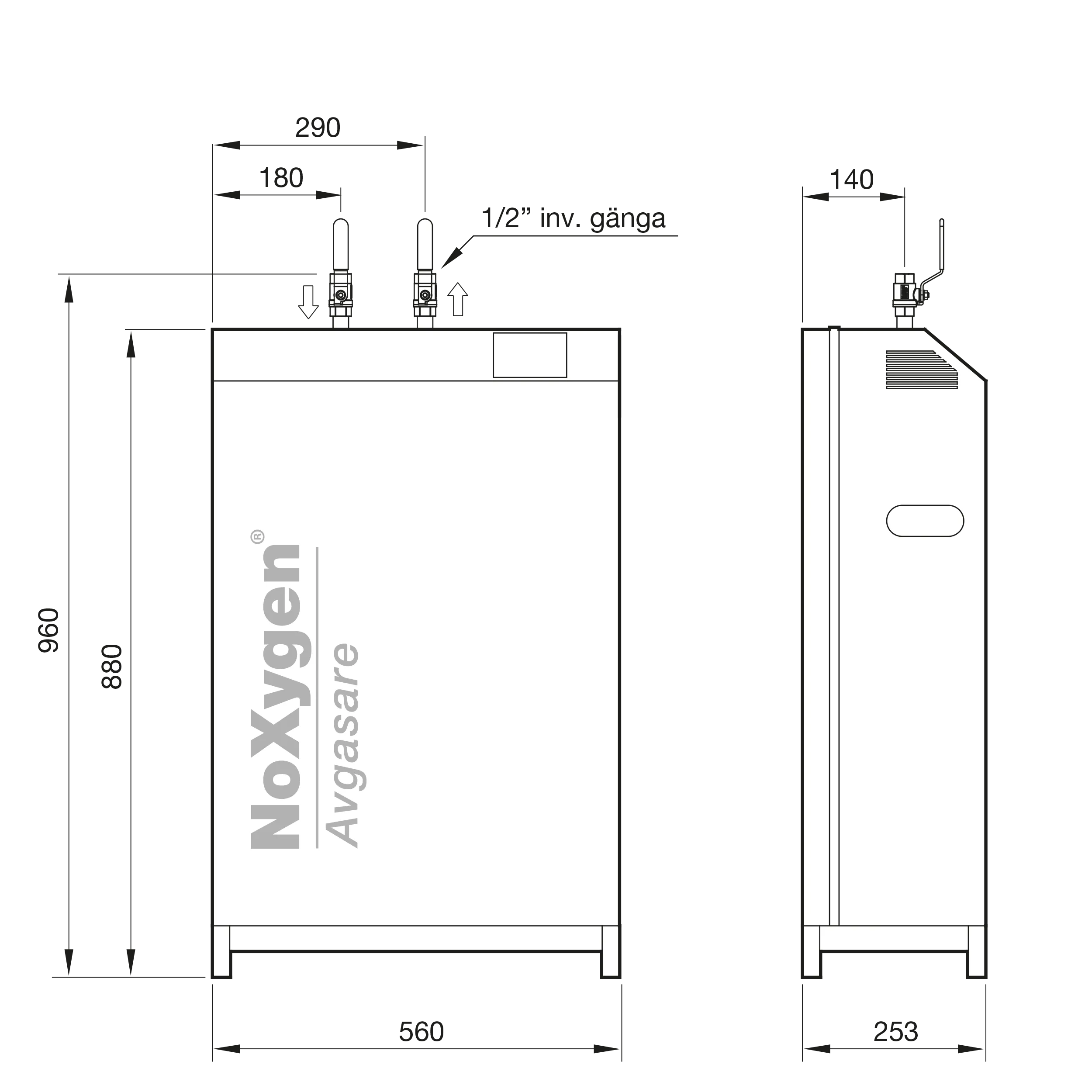 TTM NoXygen® C650 Måttskiss