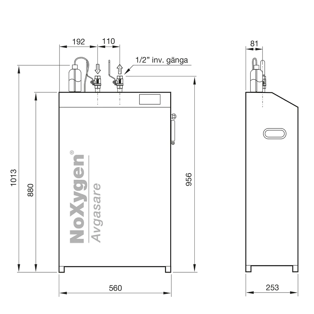 TTM NoXygen® C650 Måttskiss