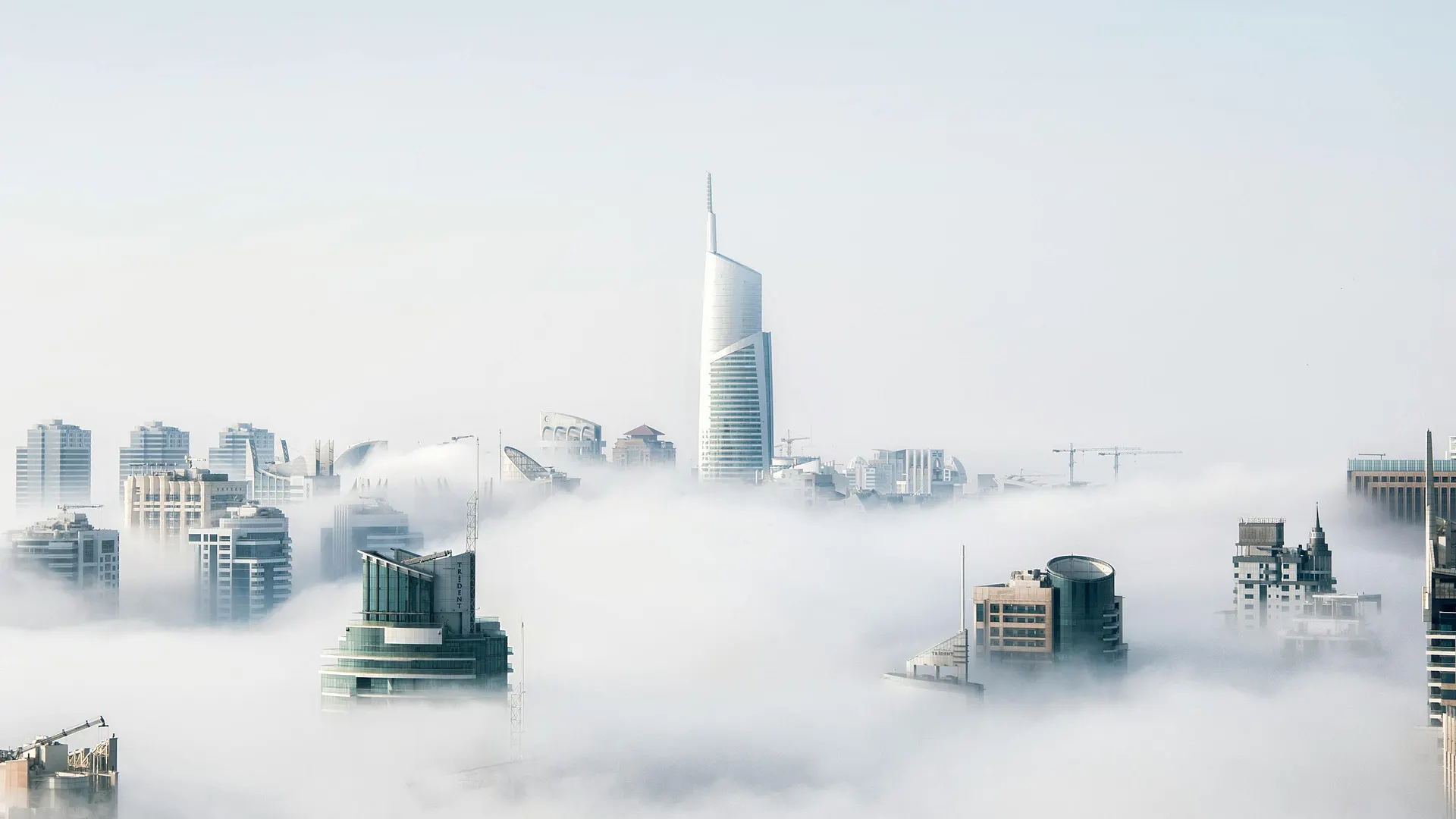 Modern skyscrapers reaching into the sky from a low angle perspective