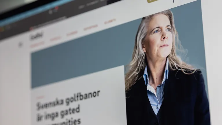 Ordförande Maria Möller i artikel om svenska golfbanor.