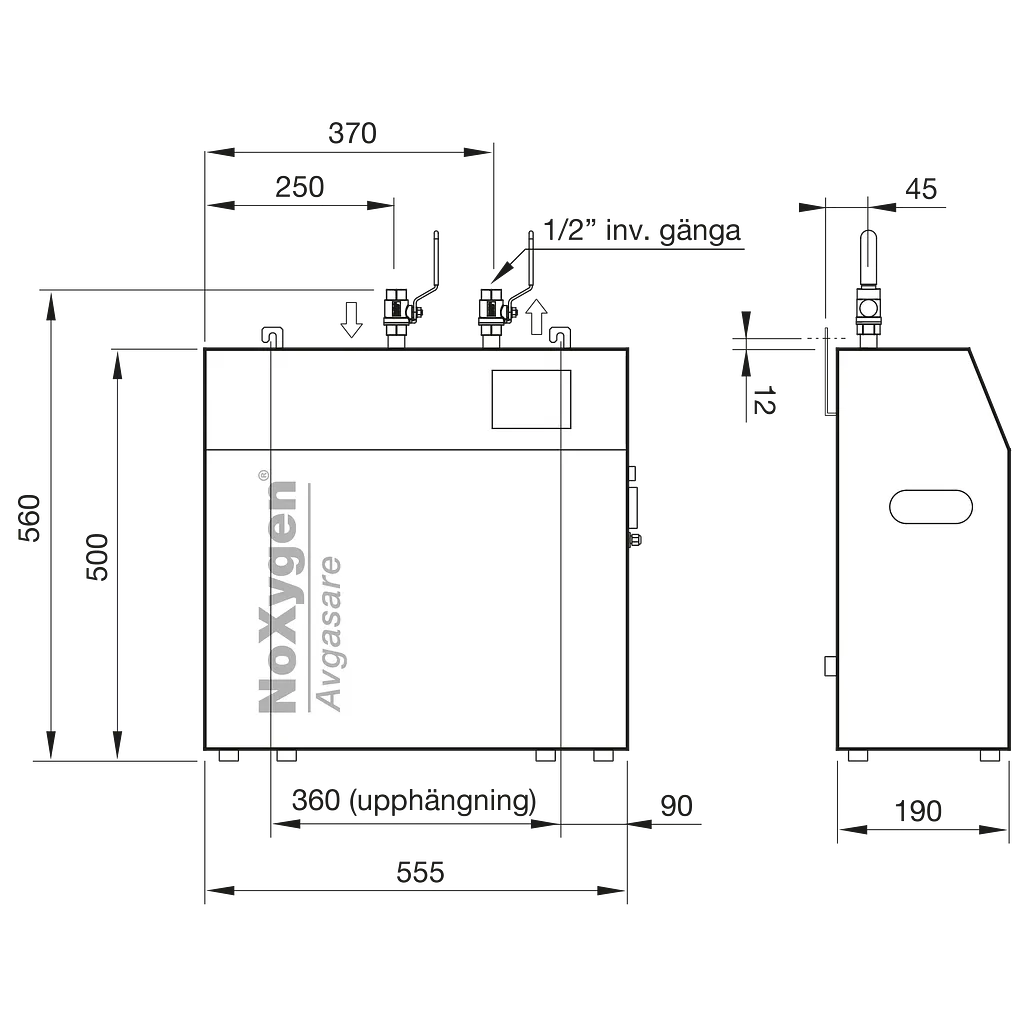 Måttskiss NoXygen C625